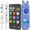 Picture of Kaodezhu TV Remote Control Shape Baby Teething Toys and Phone Shape Teether Toys for Babies 6-12 Months, Soft Flexible Silicone Chew Toys for Baby - Black Blue