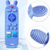 Picture of Kaodezhu TV Remote Control Shape Baby Teething Toys and Phone Shape Teether Toys for Babies 6-12 Months, Soft Flexible Silicone Chew Toys for Baby - Black Blue