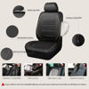 Picture of CAR PASS Universal FIT Piping Leather Two Front Seat Covers, Waterproof Faux Leather for SUV Sedan Van Truck, Airbag Compatible,Reserved Opening Holes for Headrest Covers. (Black and Beige)