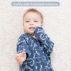 Picture of Yoofoss Baby Sleep Sack 12-18 Months Long Sleeve Wearable Blanket Baby 100% Cotton 2-Way Zipper 0.5 Tog Infants Sleeping Sack, Lightweight(Large)