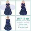 Picture of BSTOPPT Newborn Sleep Sack Baby Swaddle,Swaddle me 3-6 Month,3-Way Adjustable Wearable Blanket,100% Rayon Cotton Swaddling Sleeping Bag，TOG 0.5 (Starry Sky, 3-6 Months)