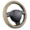 Picture of CAR PASS Line Rider Microfiber Leather Sporty Steering Wheel Cover Universal Fits for 95% Truck,SUV,Cars, Anti-Slip Safety Comfortable Desgin (Beige-Carbon Fiber)