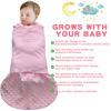 Picture of BSTOPPT Fleece Newborn Sleep Sack Baby Swaddle,3-Way Adjustable Wearable Blanket,2 Pack Fleece Swaddling Sleeping Bag TOG 2.0， (Gray & Pink, 3-6 Months)