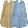 Picture of BSTOPPT Fleece Newborn Sleep Sack Baby Swaddle,3-Way Adjustable Wearable Blanket,2 Pack Fleece Swaddling Sleeping Bag TOG 2.0， (Brown & Dark Green, 6-12 Months)