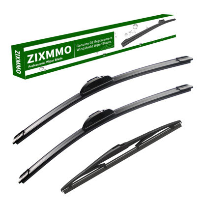 Picture of 3 Factory Wipers Blade Replacement for Toyota Prius 2010 2011 2012 2013 2014 2015 -Original Equipment Windshield Window Wiper Blades Set - 26"/19"/16" (Set of 3) J HOOK