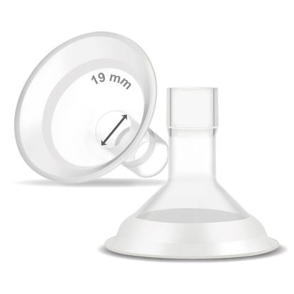 Picture of Maymom MyFit Comfy Series 19 mm Two-Piece Design Breastshield Compatible with Medela Breast Pumps; Not Original Medela Pump Parts; Replace Medela Shields; Fit MaxFlow Flex Connector; 2pc