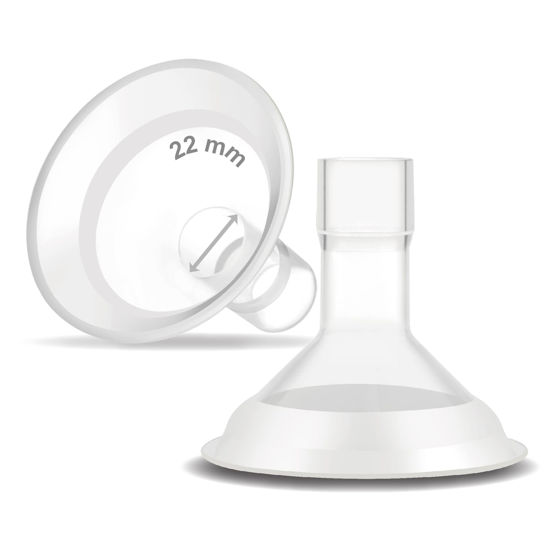 Picture of Maymom MyFit Comfy Series 22 mm Two-Piece Design Breastshield Compatible with Medela Breast Pumps; Not Original Medela Pump Parts; Replace Medela Shields; Fit MaxFlow Flex Connector; 2pc