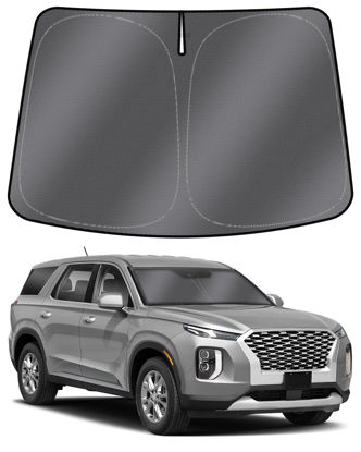 Picture of Mixsuper Liner Windshield Sunshades for Hyundai Palisade 2020-2023 2024, Windshield Sun Shade for Palisade Accessories Front Window Sun Shades Cover Foldable Sun Visor Keep Cool Block UV Heat