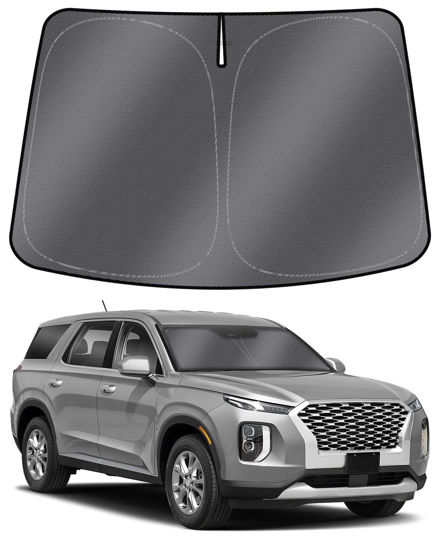 Picture of Mixsuper Liner Windshield Sunshades for Hyundai Palisade 2020-2023 2024, Windshield Sun Shade for Palisade Accessories Front Window Sun Shades Cover Foldable Sun Visor Keep Cool Block UV Heat