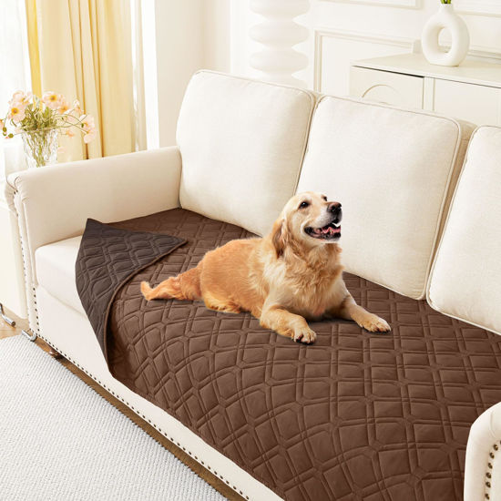 Picture of hyha Waterproof Dog Bed Blanket, Soft Pet Blankets, Waterproof Couch Cover for Dogs, Reversible Sofa Covers Washable for Furniture (30x70 Inch, Chocolate/Brown)