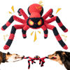 Picture of LEGEND SANDY Large Dog Toys to Keep Them Busy, Interactive Dog Toys, Squeaky Dog Toys, Tug of War Dog Toy, Crinkle Dog Toy（Red Spider）