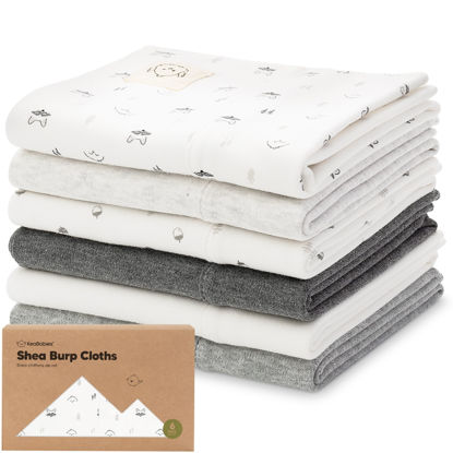 Picture of Organic Burp Cloths Baby Girl, Boy - 6-Pack Large Baby Burp Cloths, Super Absorbent Burping Cloths for Babies, Soft & Plush Cotton Burp Cloth, Spit Up Burp Rags, Newborn Burp Clothes (Neutrals)
