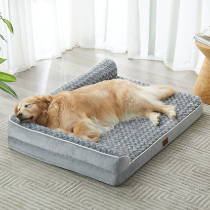 Picture of BFPETHOME Orthopedic Dog Beds for Extra Large Dogs, Waterproof Sofa XXL Dog Bed with Sides, Non-Slip Bottom and Egg-Crate Foam Big Dog Couch Bed with Washable Removable Cover,Pet Bed for Large Dogs