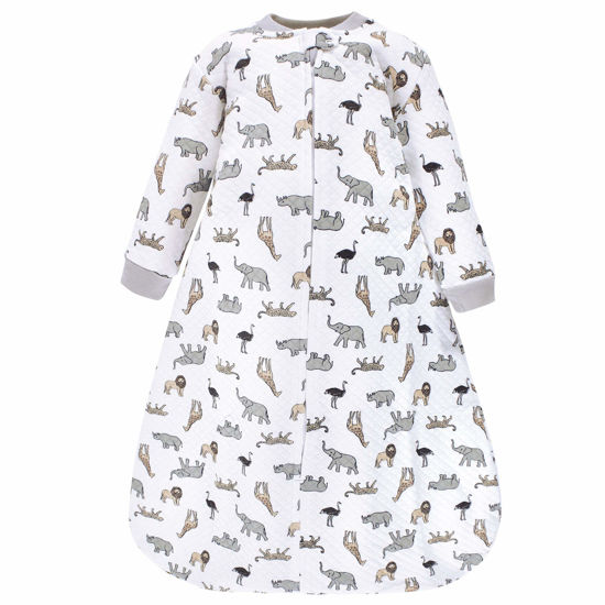 Picture of Hudson Baby Unisex Baby Premium Quilted Long Sleeve Sleeping Bag and Wearable Blanket, Neutral Safari, 12-18 Months