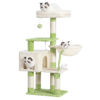 Picture of Heybly Cat Tree with Toy, Cat Tower condo for Indoor Cats, Cat House with Padded Plush Perch, Cozy Hammock and Sisal Scratching Posts, Green and Beige HCT004SGM