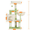 Picture of Heybly Cat Tree with Toy, Cat Tower condo for Indoor Cats, Cat House with Padded Plush Perch, Cozy Hammock and Sisal Scratching Posts, Green and Beige HCT004SGM