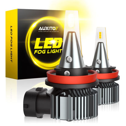 Picture of AUXITO H8 H11 H16 LED Fog Light Bulbs, 3000K Amber Yellow, Strong Penetrating Power, Long Lifespan, Plug and Play, Canbus Error Free, Halogen Replacement DRL Bulbs for Rainy Snowy Foggy, 2 Pack