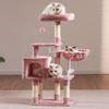 Picture of Heybly Cat Tree with Toy, Cat Tower condo for Indoor Cats, Cat House with Padded Plush Perch, Cozy Hammock and Sisal Scratching Posts, Skin Pink HCT004SP