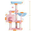 Picture of Heybly Cat Tree with Toy, Cat Tower condo for Indoor Cats, Cat House with Padded Plush Perch, Cozy Hammock and Sisal Scratching Posts, Blue and Pink HCT004SBP
