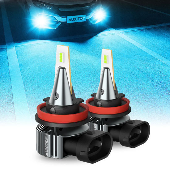 Picture of AUXITO H8 H11 H16 LED Fog Lights Bulbs, 8000K Ice Blue 400% Brightness, H11ll H8ll LED Bulbs DRL Fog Lamp Replacement Bulb, Canbus Ready, Plug n Play, 2 Pack