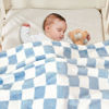 Picture of Yurhap Checkered Baby Blanket Fleece Baby Blankets for Boys, Ultra Soft Cozy Fluffy Infant Toddler Newborn Receiving Blankets for Crib Stroller, 30''x40'', Blue