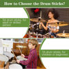 Picture of 4 Pairs Drum Sticks, 5A Drum Sticks, Oval Wood Tip Drum Stick for Drums, Non-slip Drum Stick for Jazz Drum Electronic Drums Musical Instrument Percussion (5A, 4 Pairs)