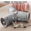 Picture of Tempcore Pet Cat Tunnel Tube Cat Toys 3 Way Collapsible, Cat Tunnels for Indoor Cats Fleece-Lined in for Warmth，Kitty Tunnel Bored Cat Pet Toys Peek Hole Toy Ball Cat, Puppy, Kitten, Rabbit Gray Sun