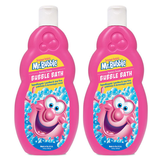 Picture of Mr. Bubble Original Bubble Bath - Great for Your Baby, Kids, and Adults - Hypoallergenic, Tear Free Bubble Bath Solution (2 Bottles, 16 fl oz Each)