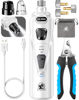 Picture of LOPSIC Dog Nail Grinder with 2 LED Lights Powerful 2-Speed Dog Nail Trimmers with 3 Grinding Wheels Super Quiet Rechargeable Pet Dog Nail Clippers Kit for Large Medium Dogs Cats Small Animal Nail Care