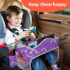 Picture of PILLANI Kids Travel Tray for Car - Car Seat Tray for Kids Travel, Car Trays for Kids Roadtrip Essentials & Must Haves, Lap Tray for Kids Road Trip Activities - Toddler Lap Desk Organizer for Airplanes