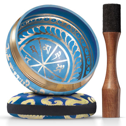 Picture of Tibetan Singing Bowl Set - Authentic Hand-Tuned Sound Bowl for Meditation - Complete Meditation Bowl Kit with Cushion, Mallet & Guide - Perfect Tibetan Bell for Yoga, Relaxation, & Sound Healing