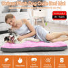 Picture of POCBLUE Deluxe Washable Dog Bed for Medium Dogs Dog Crate Mat 30 inch Comfy Fluffy Kennel Pad Anti-Slip for Dogs Up to 40 lbs, 30" x 19", Pink