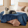 Picture of Bedsure Waterproof Blanket for Bed - Sherpa Fleece Waterproof Dog Blankets for Large Dogs, Pet Blankets for Bed/Couch/Dog Crate, Soft Plush Reversible Furniture Protector, Twin Size, 80"x60", Blue