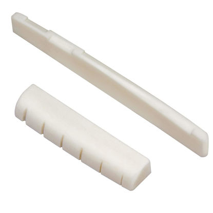 Picture of Blisstime 6 String Acoustic Guitar Bone Bridge Saddle and Nut Made of Real Bone for Acoustic Folk Guitar