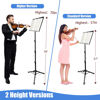 Picture of 70" Sheet Music Stand with Light and Phone Holder, Music Stand for Sheet Music High Stability, Height Adjustable Portable Music Sheet Stand with Carrying Bag(33-70inch,Plate without hole)
