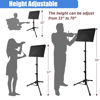 Picture of 70" Sheet Music Stand with Light and Phone Holder, Music Stand for Sheet Music High Stability, Height Adjustable Portable Music Sheet Stand with Carrying Bag(33-70inch,Plate without hole)