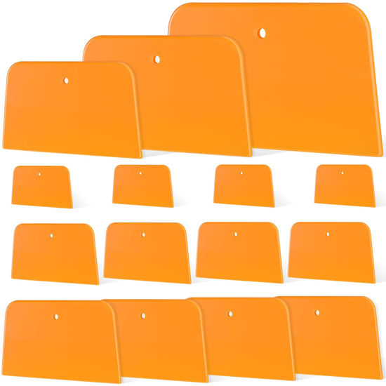 Picture of Frienda Body Filler Spreaders Automotive Body Fillers Plastic Auto Spreader Auto Body Spreader for Applying Fillers Putties Glazes Caulks and Paint (15, 3 Sizes)