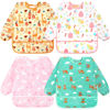 Picture of Accmor 4 Pack Long Sleeve Baby Bibs, Waterproof Sleeved Bib, Toddler Soft Bib for 24-36 Months