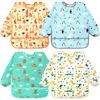 Picture of Accmor 4 Pack Long Sleeve Baby Bibs, Waterproof Sleeved Bib, Toddler Soft Bib for 24-36 Months