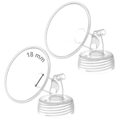 Picture of Maymom 18mm Wide Neck Pump Part Compatible with Spectra S1/S2 Pumps; Incl Wide Mouth Flange; Not Original Spectra Flange; Replaces Spectra Shield; Compatible with Motif Luna Pumps