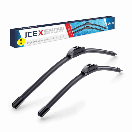 Picture of 28"+15" Windshield Wiper Blades Replacement for Nissan Sentra 2019 2018 2017 2016 2015 2014 2013+More Cars (Pack of 2) Front Wiper blades,J/U Hook Adpater