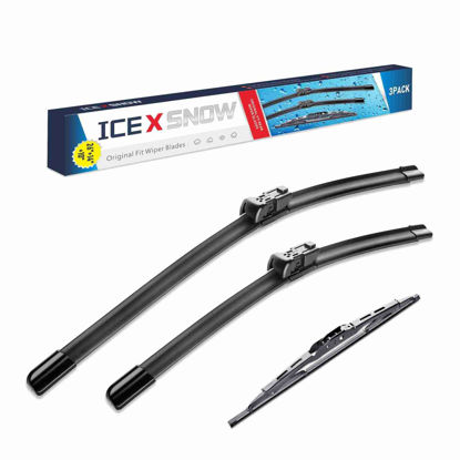 Picture of IceXsonw 3 Wipers Windshield Wiper Blades Replacment for Chevrolet Trax Buick Encore 2021 2020 2019 2018 2017 2016 2015 2014 2013-26"/14"/10" Top Lock