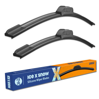 Picture of 24"+22" Silicone Windshield Wiper Blades Replacement for Dodge Avenger 2014-1995 Honda Ridgeline 2008-2006 Flex 2019-2009 Chrysler 200 2011-2014 Sebring 2014-2007 OEM Quality Wiper Blades
