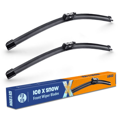 Picture of Icexsnow 22inch 2Pack Windshield Wiper Blades Replacement For Volkswagen VW Beetle 2018 2017 2016 2015 2014 2013 2012 (Set of 2) Premium All-Season Wiper Blades For My Car
