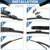 Picture of 14" Rear Wiper Blade,Back Windshield Wiper for BMW X3 17-11，X5 23-19 /Volvo V70 10-08，V90 24-18，XC40 24-19，XC60 23-18，XC70 16-08，XC90 24-16 /VW Golf City 09-07 /Land Rover Range Rover Velar 23 (A351H)
