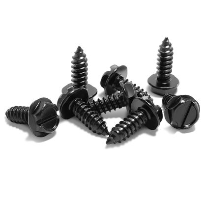 Picture of YALOK Anti Theft License Plate Screws Kits- Rustproof Stainless Steel Car Tag Plate Mounting Hardware, M6 (1/4") Tamper Proof Fastener Nut, Caps Cover for Front Rear Frame Holder Mounting（Black-Set3）