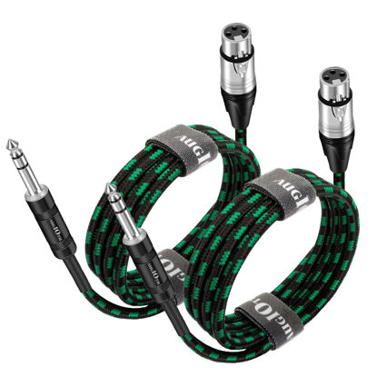 Picture of Augioth XLR Female to 1/4 cable 20ft 2Pack, Balance 6.35mm TRS Plug to 3-pin XLR Female, Quarter inch TRS Female to XLR Female Mic Cable for Microphone,Mixer,Amplifier