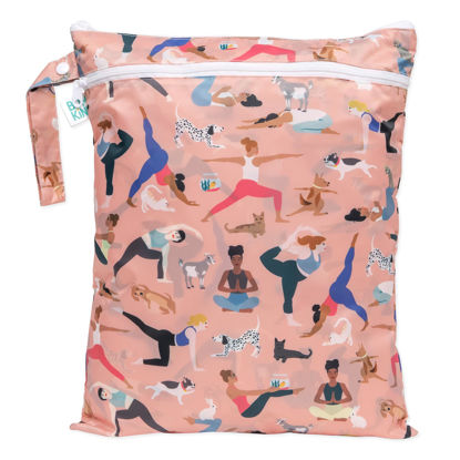 Picture of Bumkins Waterproof Wet Dry Bag for Baby, Travel, Swim Suit, Cloth Diapers, Pump Parts, Pool, Gym Clothes, Toiletry, Hook to Stroller, Pack for Daycare, Zip Bag, Wetdry Packing Pouch, Yoga Pals