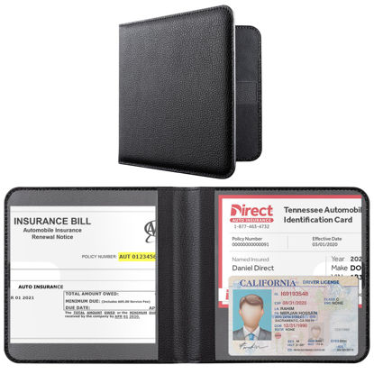 Picture of CoBak Car Registration and Insurance Holder - Vehicle Glove Box Car Organizer, Auto Truck Comparment Accessories Case for Essential Document, Driver License, Cards