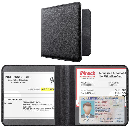 Picture of CoBak Car Registration and Insurance Holder - Vehicle Glove Box Car Organizer, Auto Truck Comparment Accessories Case for Essential Document, Driver License, Cards